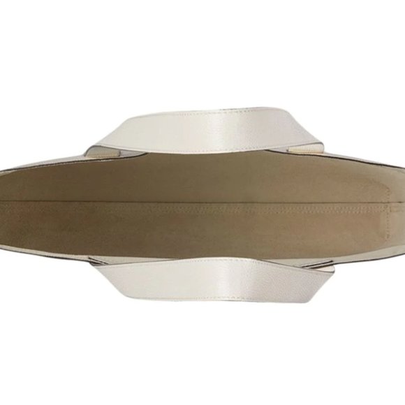 Gucci Logo Print Leather Tote Bag in White - Picture 4 of 9